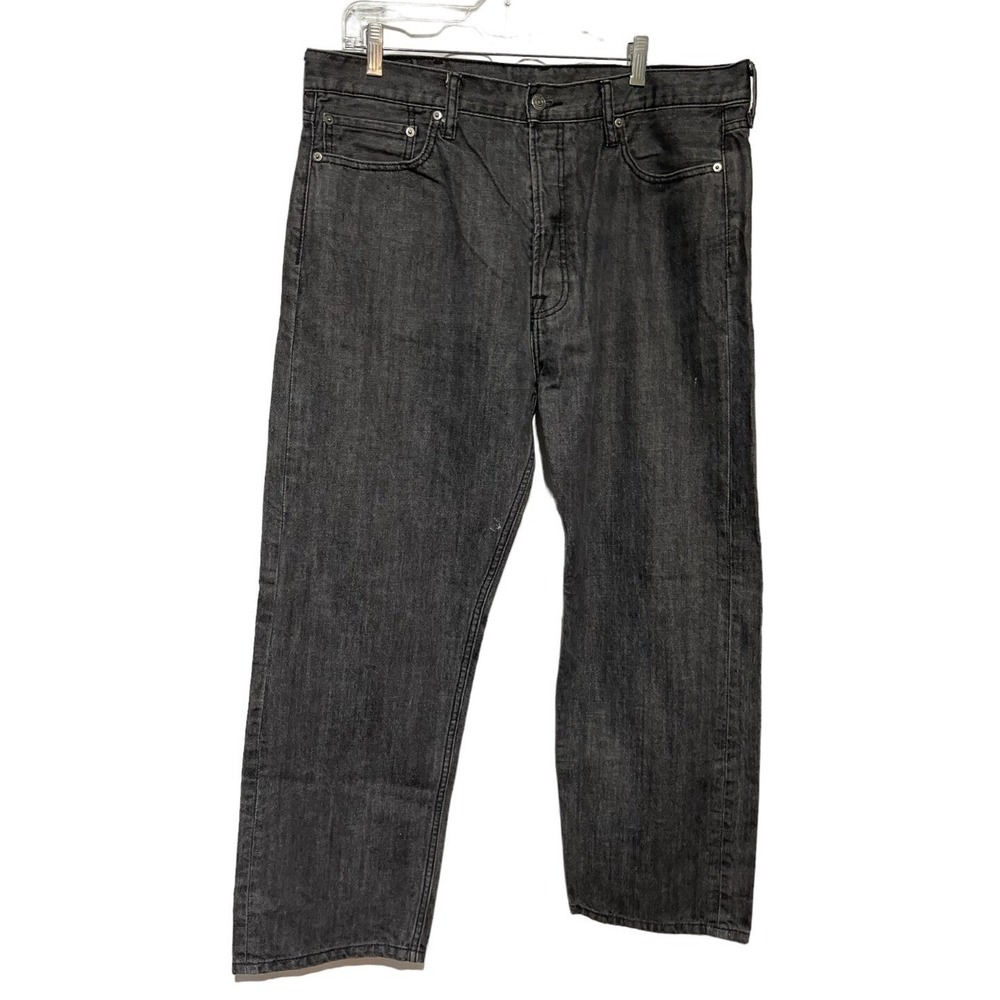 Levis 562 Loose Taper Mens Jeans 38x32 Black Wash Denim Button Fly Relaxed Fit